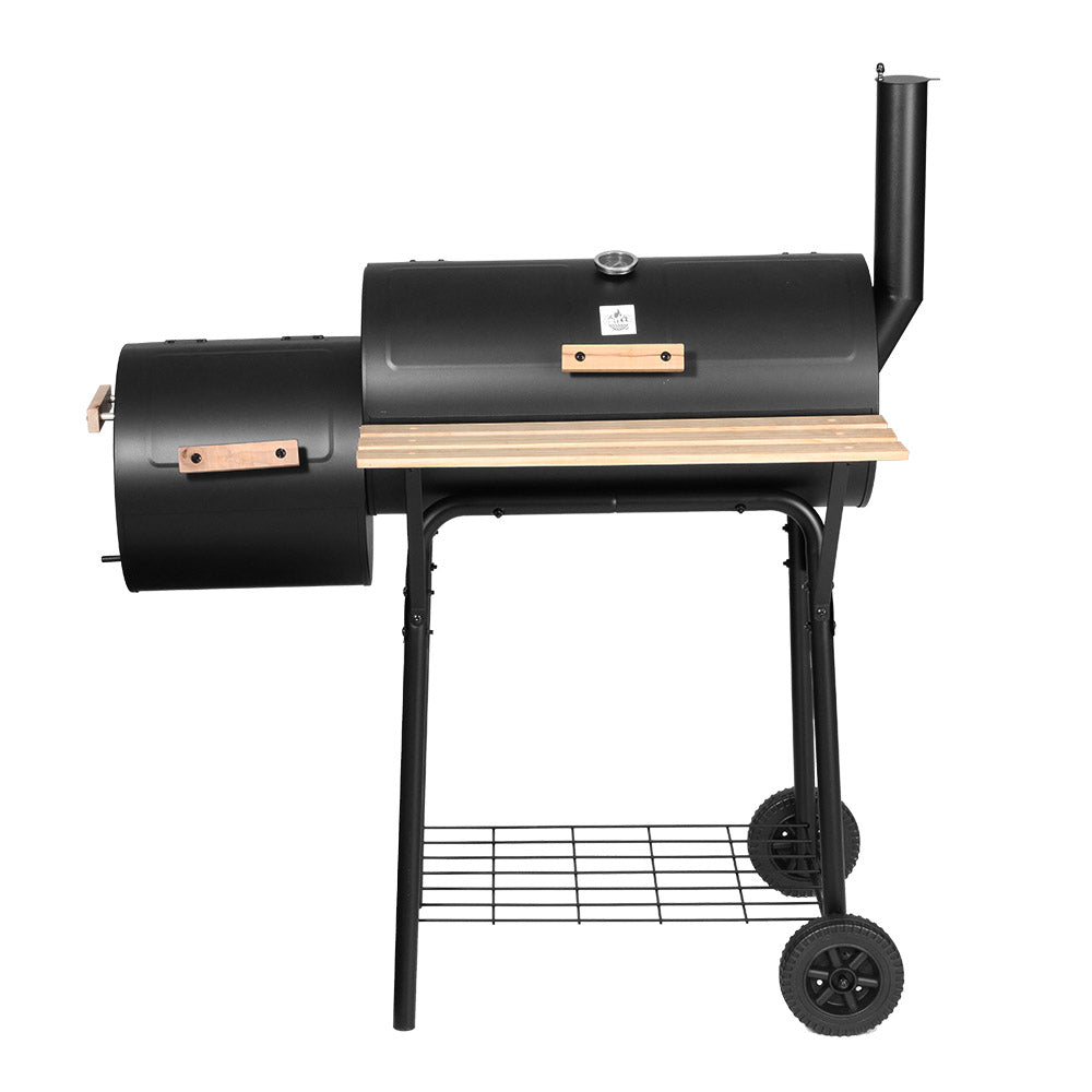 Grillz BBQ Grill 2-In-1 Offset Charcoal Smoker-2