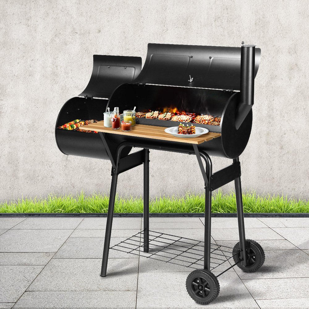 Grillz BBQ Grill 2-In-1 Offset Charcoal Smoker-7