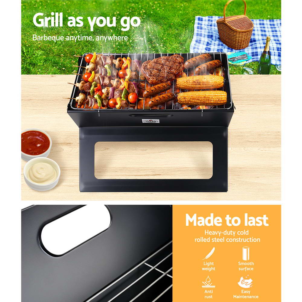 Grillz BBQ Grill Charcoal Smoker Foldable-4