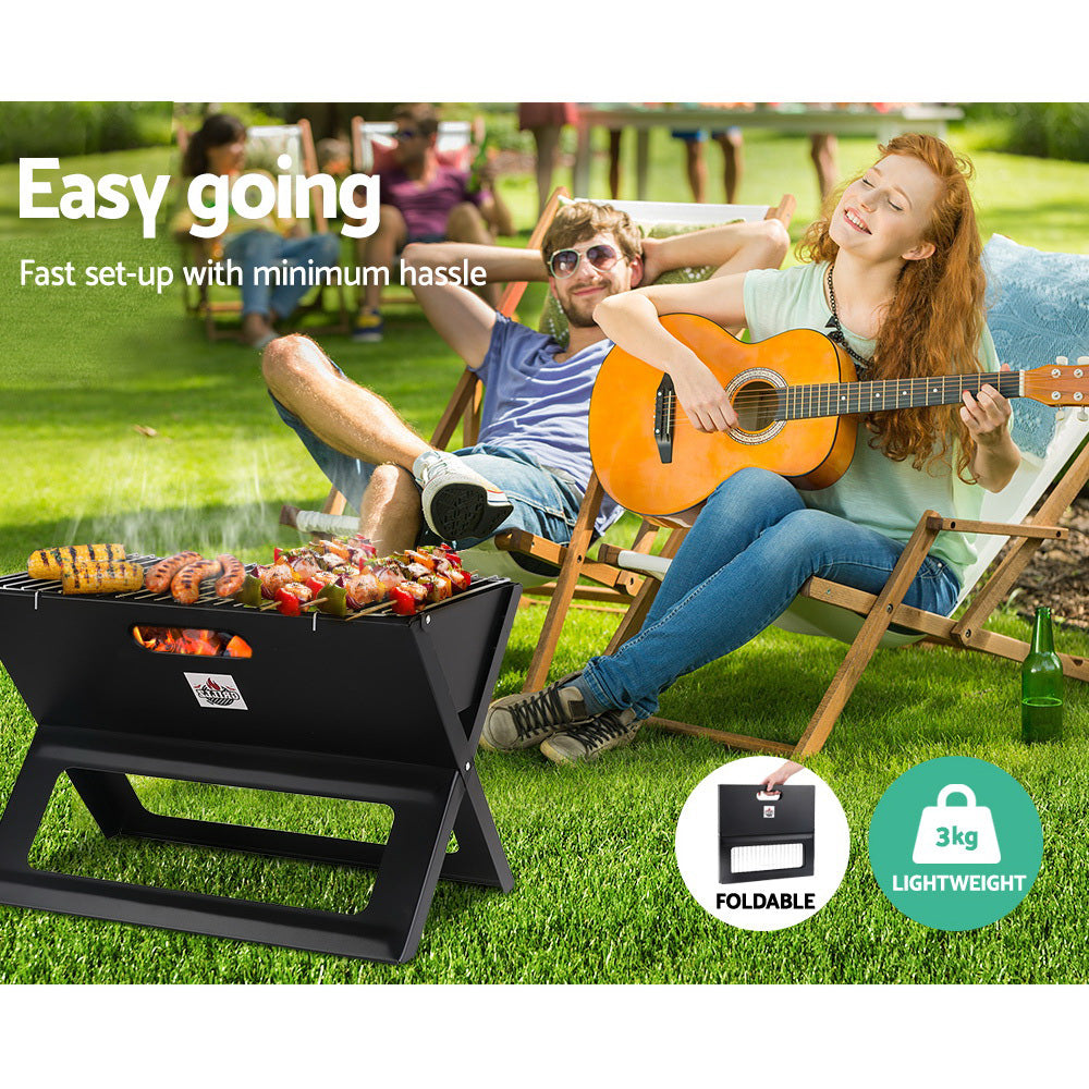 Grillz BBQ Grill Charcoal Smoker Foldable-5