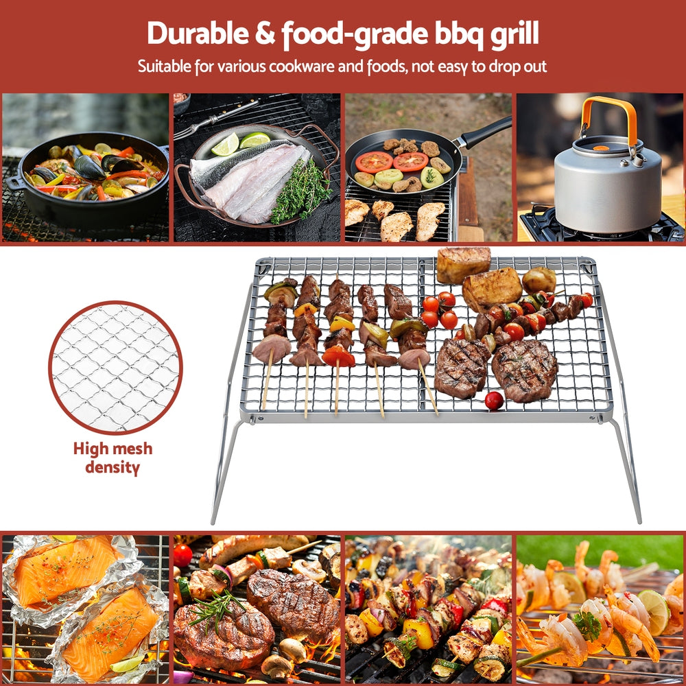 Grillz Portable BBQ Grill Charcoal Smoker Foldable Camping Outdoor-4