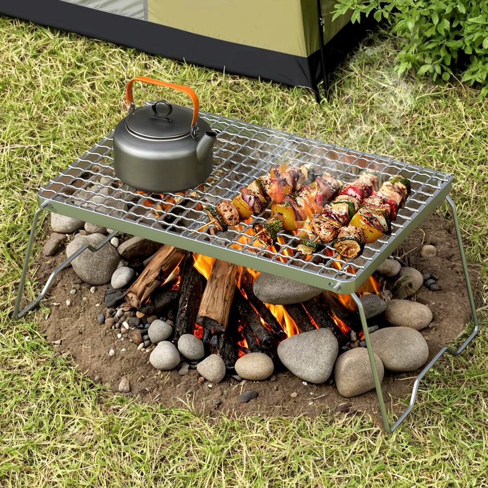 Grillz Portable BBQ Grill Charcoal Smoker Foldable Camping Outdoor-6