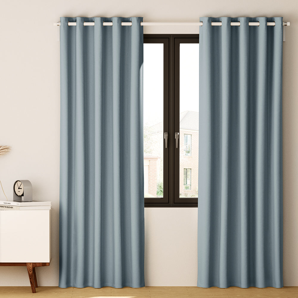 Artiss 2X Blockout Curtains Eyelet 140x230cm Grey-7