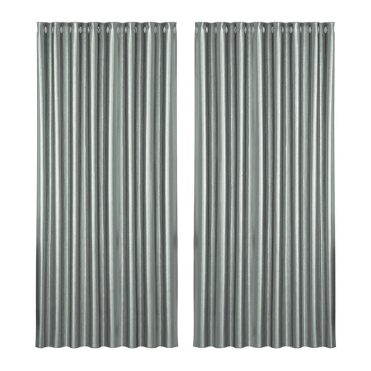 Artiss 2X Blockout Curtains Eyelet 300x230cm Grey Shine-0