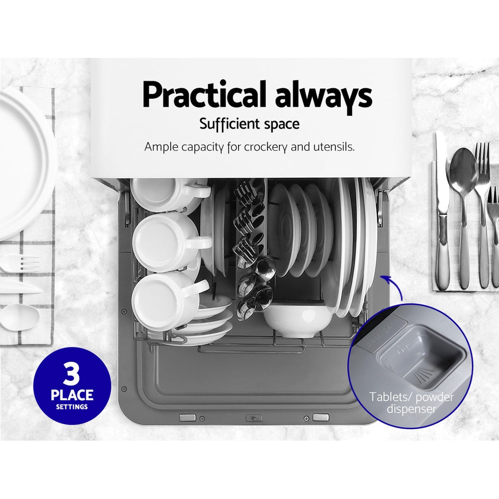 Devanti 3 Place Settings Benchtop Dishwasher-3