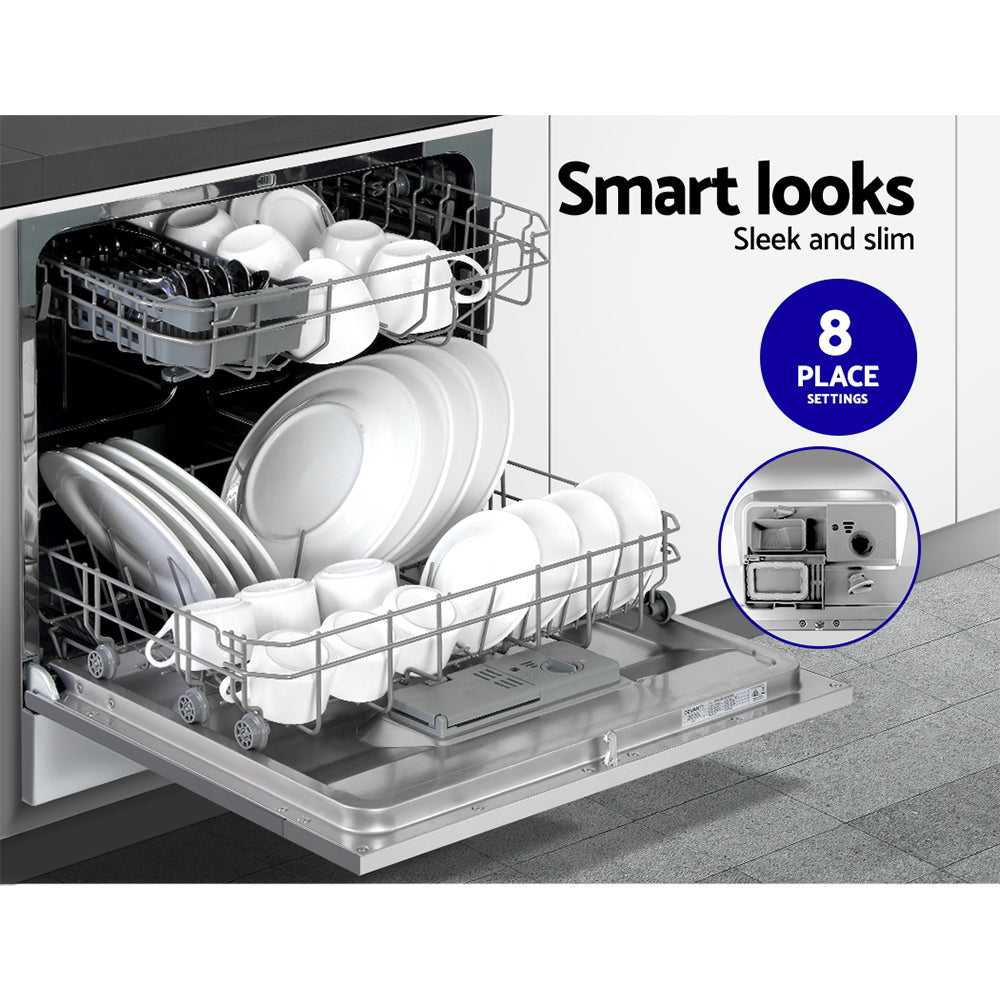 Devanti 8 Place Settings Benchtop Dishwasher Sliver-4