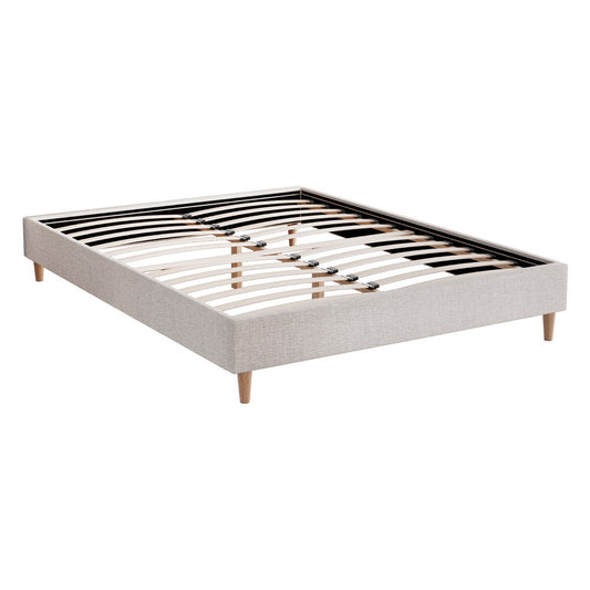 Artiss Bed Frame Double Size Beige ZORA-0