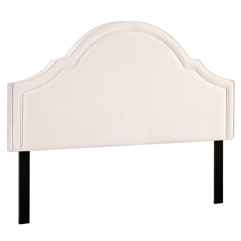 Artiss Bed Frame Bed Head Headboard King Velvet IRIS Beige-0