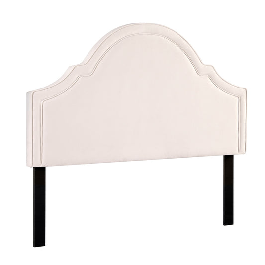 Artiss Bed Frame Bed Head Headboard Queen Velvet IRIS Beige-0