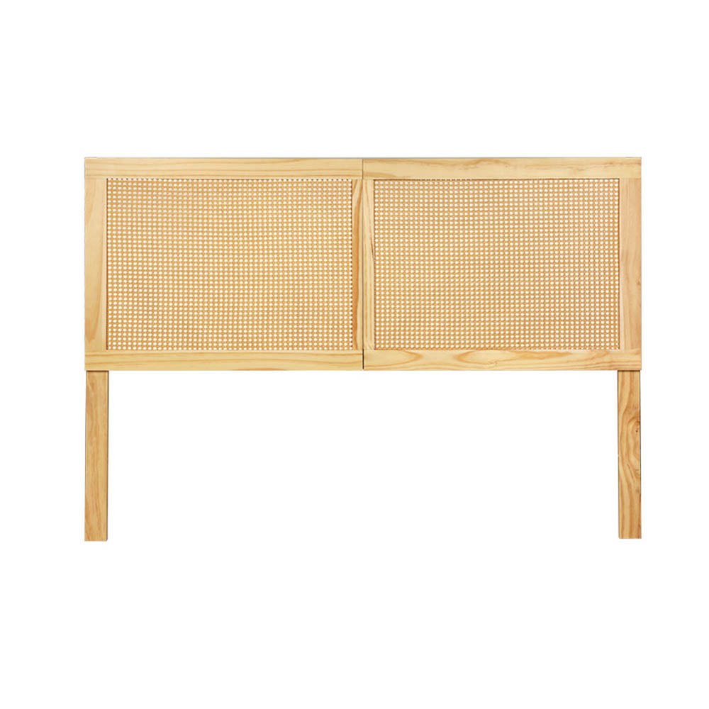 Artiss Bed Head Headboard Double Rattan - RIBO Pine-2