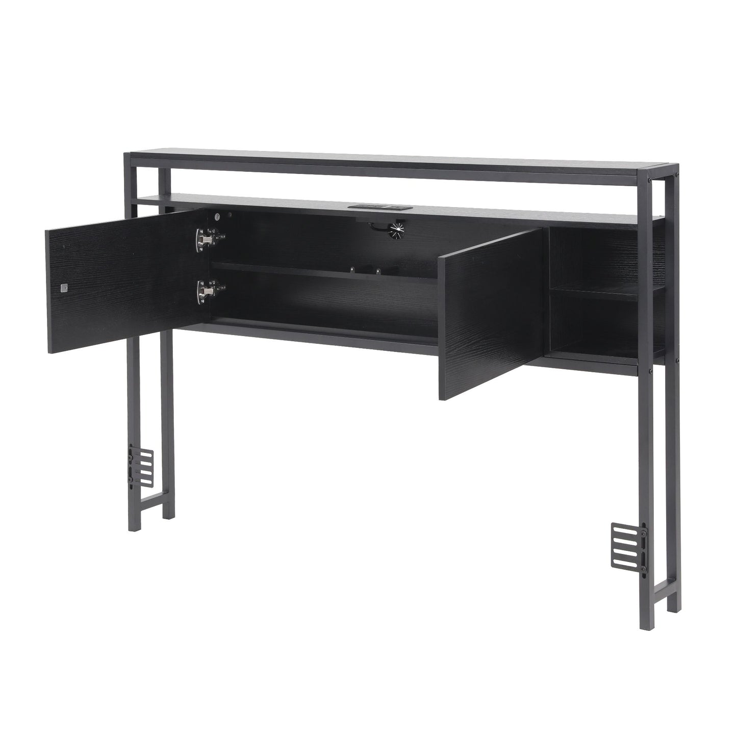 Artiss Bed Headboard Queen Storage Bedhead Charging Station Black