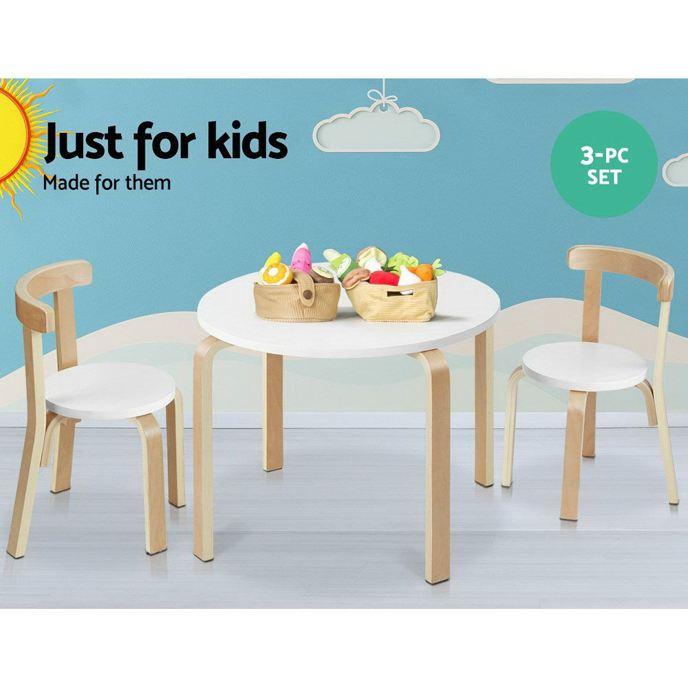 Keezi 3PCS Kids Table and Chairs Set Activity Toy Play Desk-3