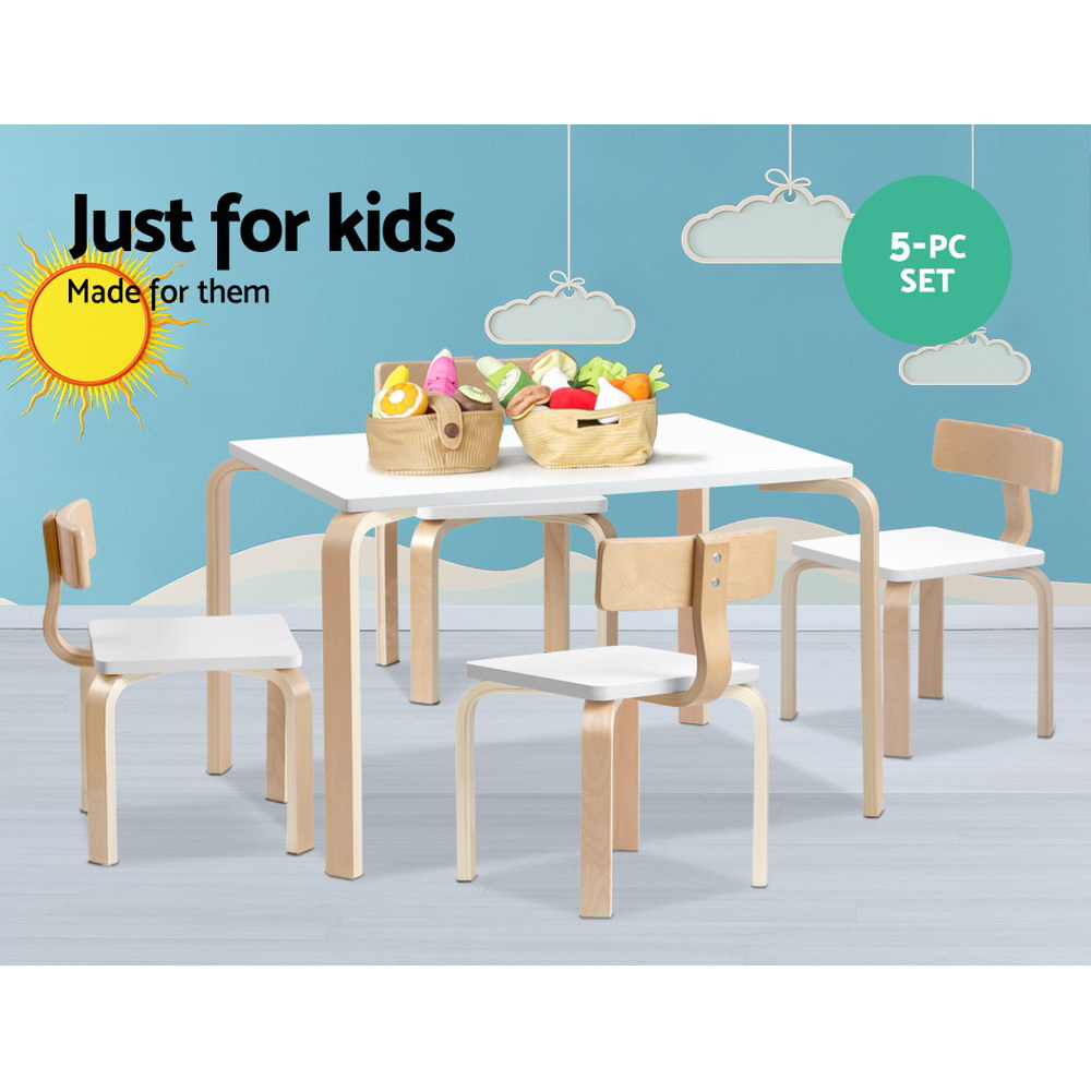 Keezi 5PCS Kids Table and Chairs Set Activity Toy Play Desk-4