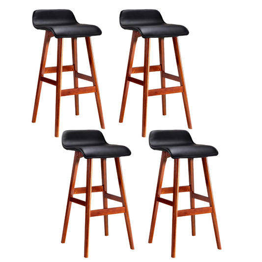 Artiss 4x Bar Stools Wooden Stool Black-0