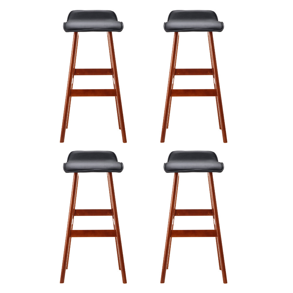 Artiss 4x Bar Stools Wooden Stool Black-2