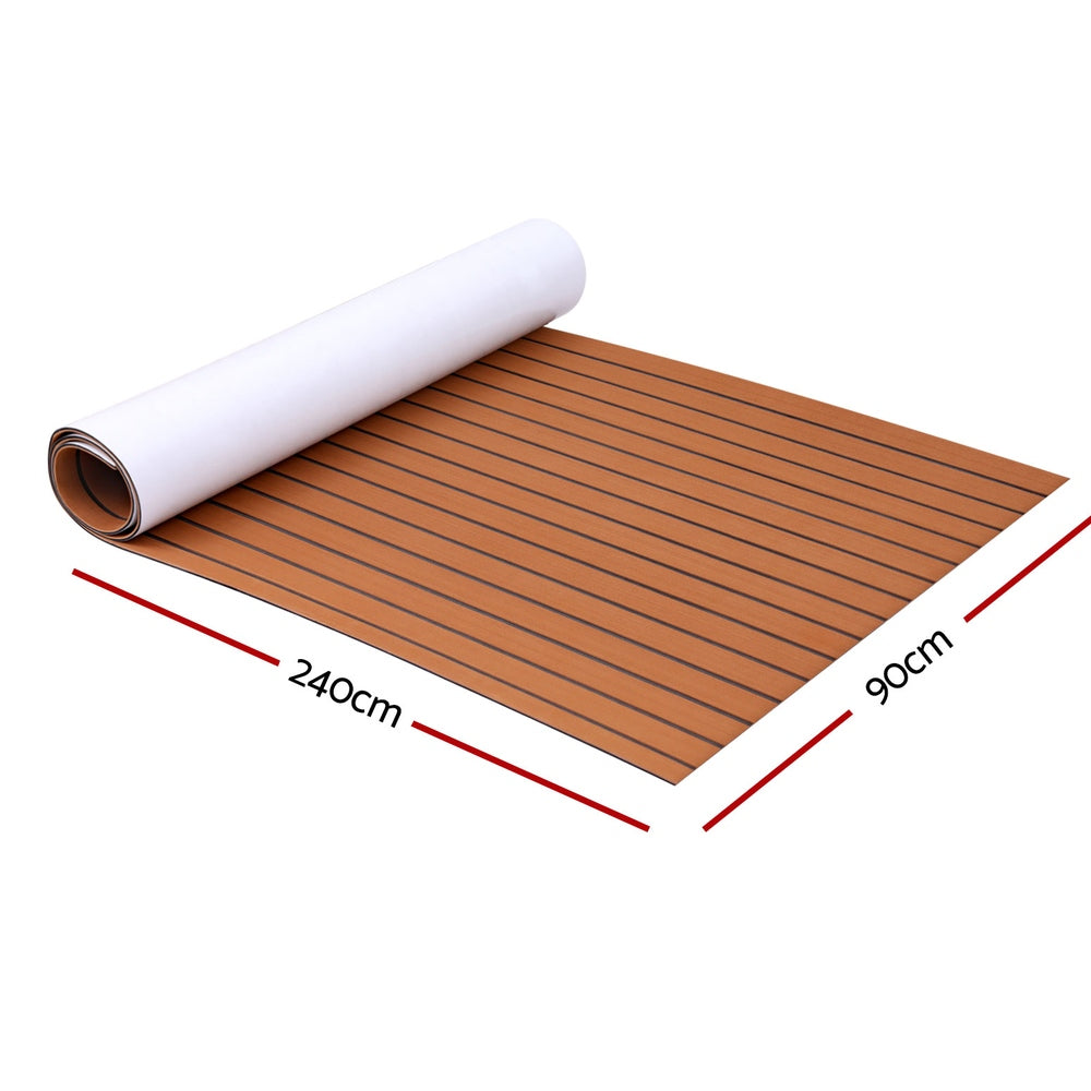 Seamanship EVA Foam Boat Flooring Mat Decking Sheet 240x90x0.6cm Dark Brown-1