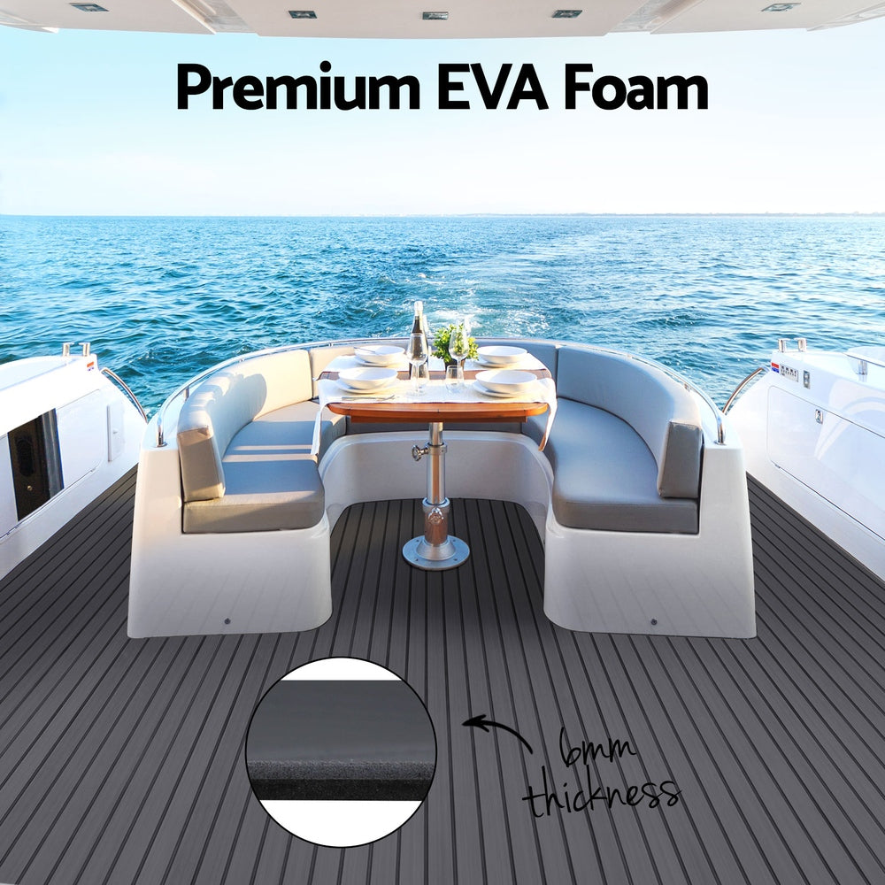 Seamanship EVA Foam Boat Flooring Mat Decking Sheet 240x90x0.6cm Dark Grey Decor-3