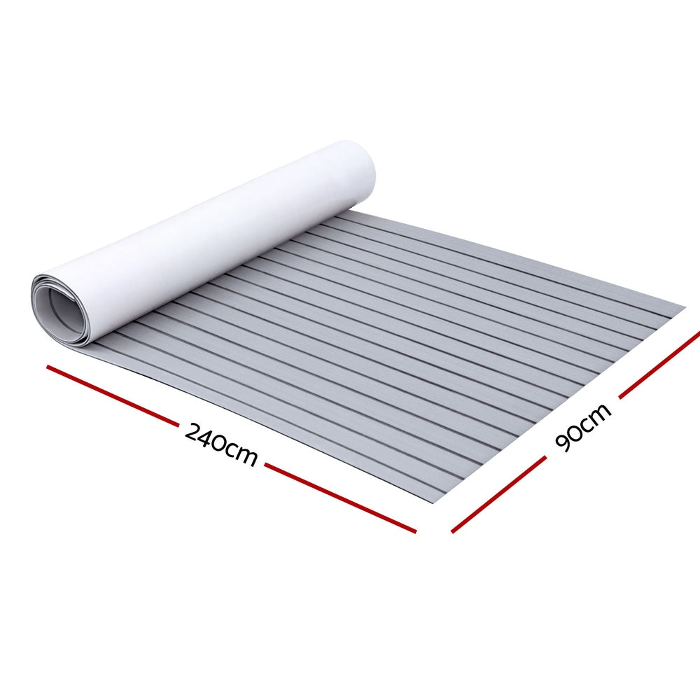 Seamanship EVA Foam Boat Flooring Mat Decking Sheet 240x90x0.6cm Light Grey-1