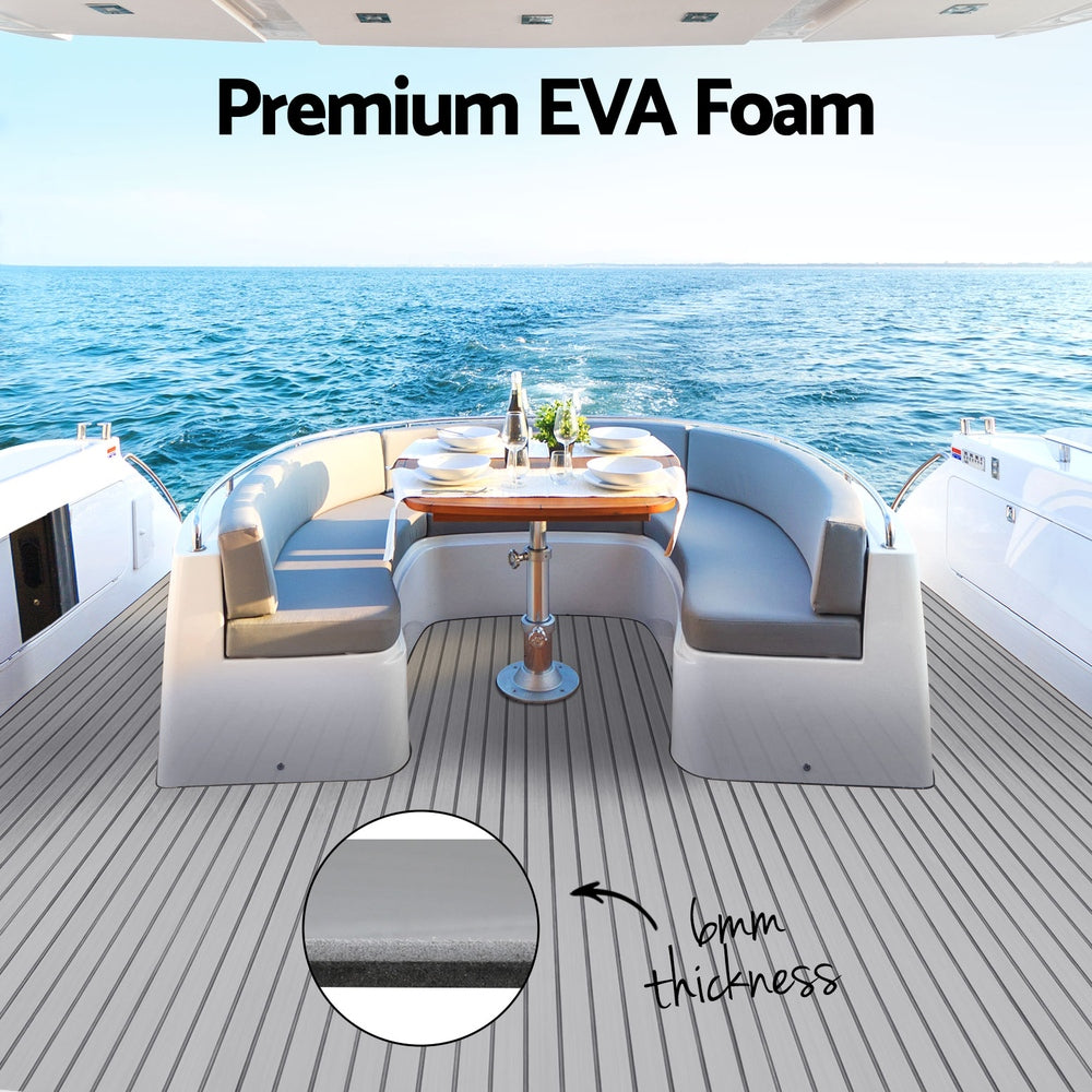 Seamanship EVA Foam Boat Flooring Mat Decking Sheet 240x90x0.6cm Light Grey-3