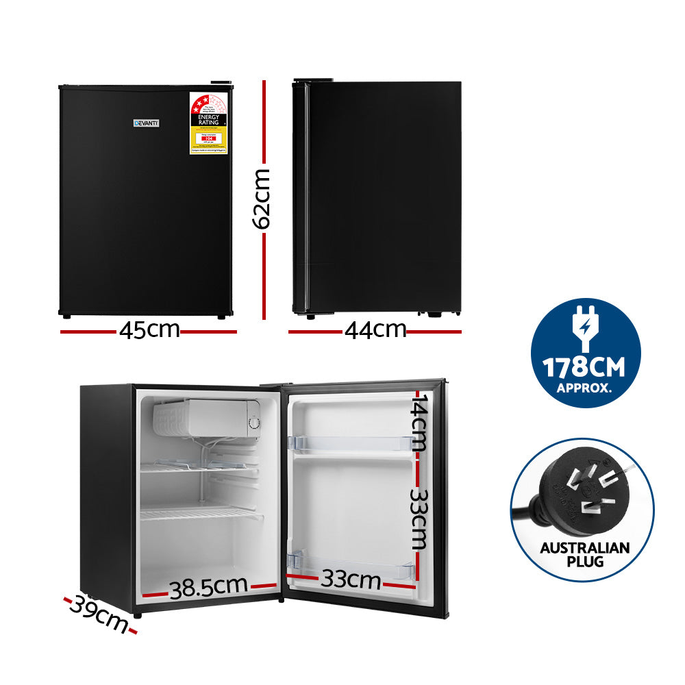 Devanti 70L Bar Fridge Black-1