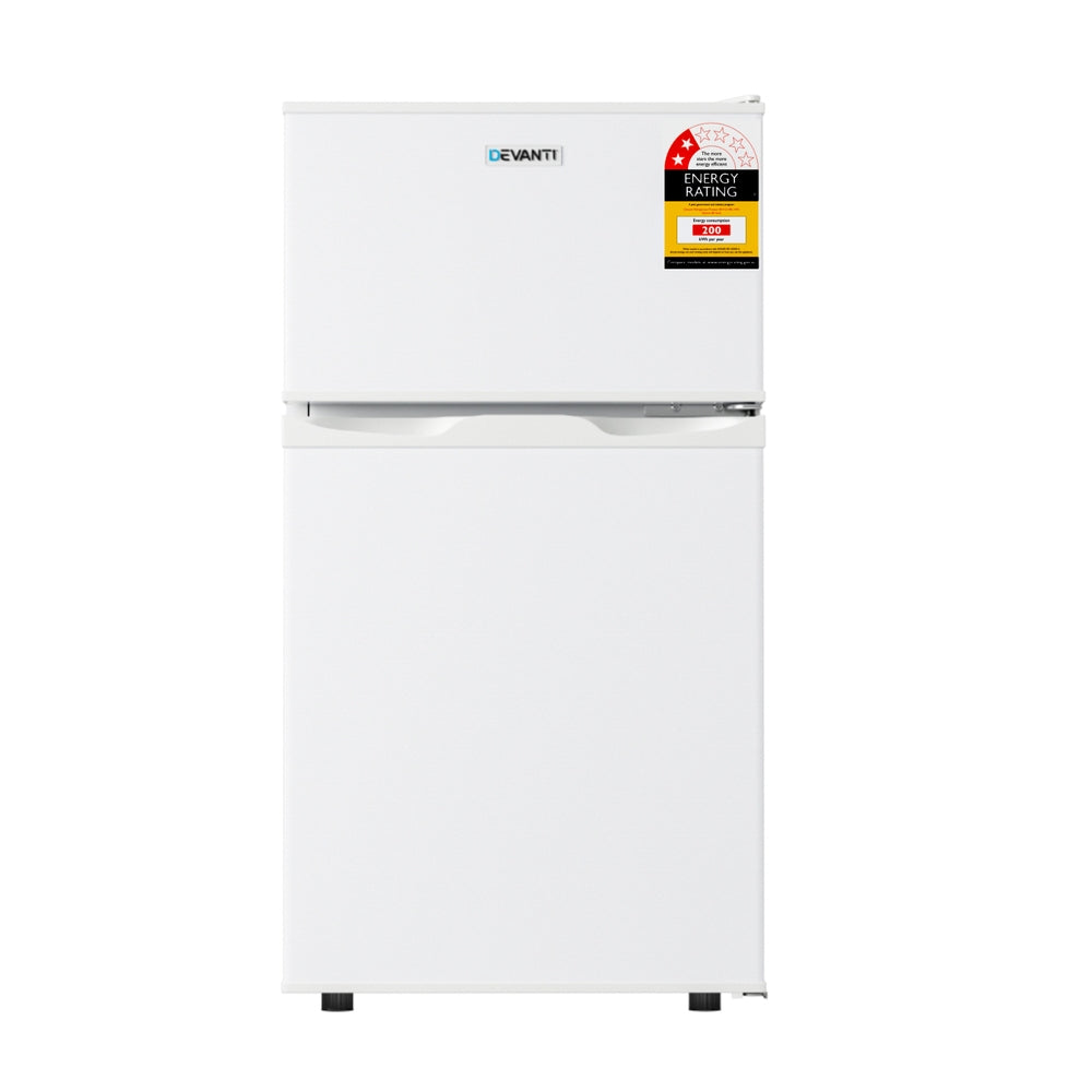 Devanti 80L Bar Fridge Mini Freezer Refrigerator White-2