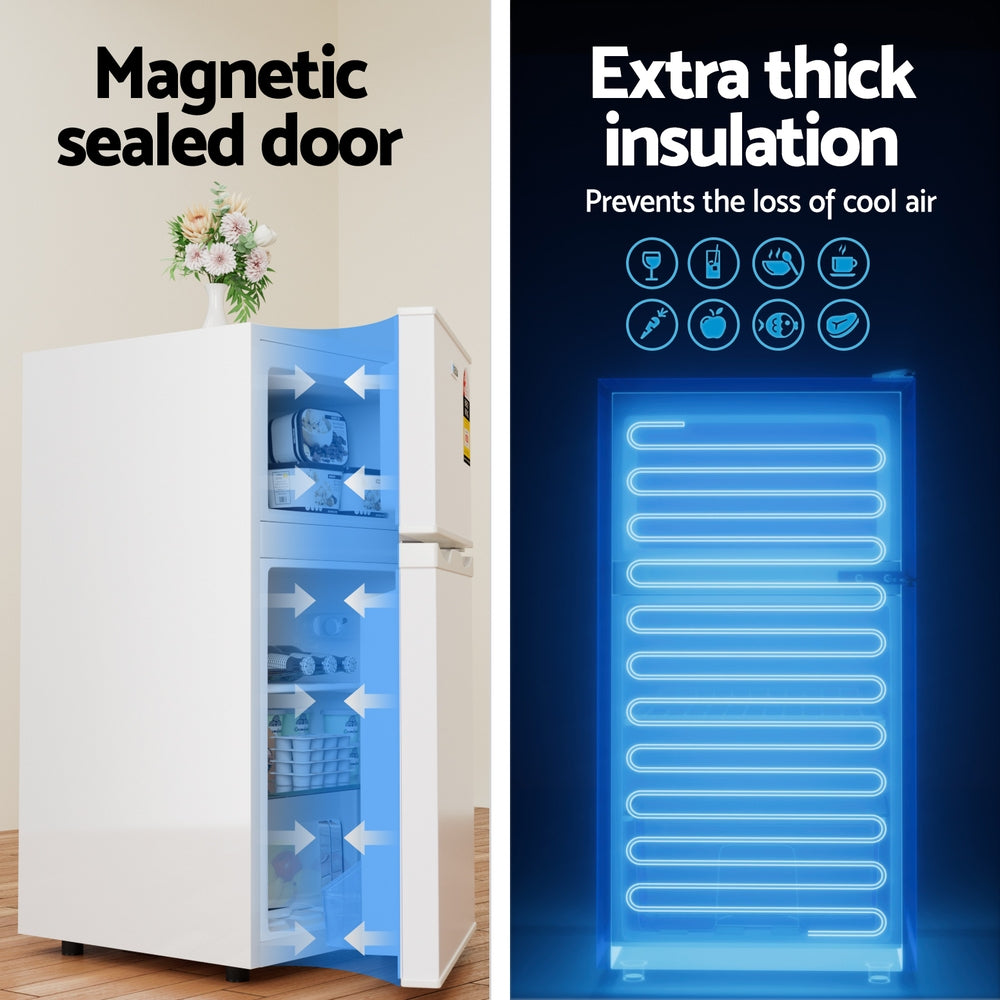 Devanti 80L Bar Fridge Mini Freezer Refrigerator White-4