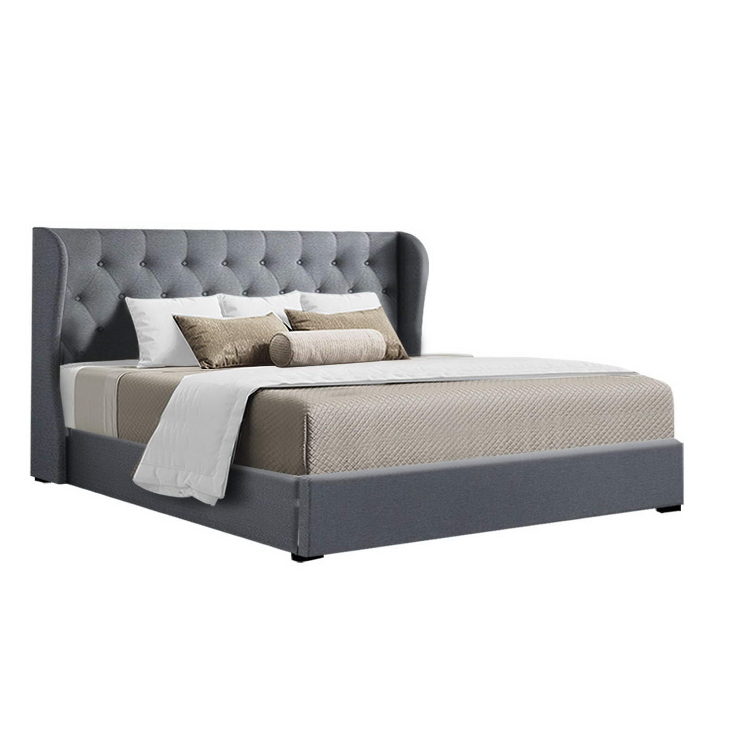 Artiss Bed Frame King Size Gas Lift Grey ISSA-0