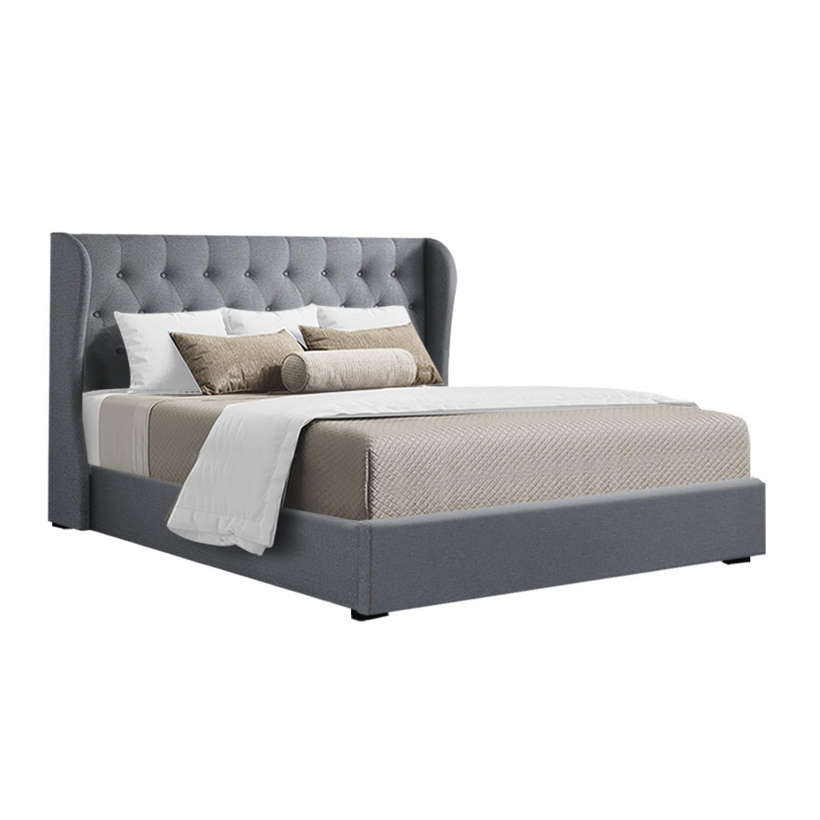 Artiss Bed Frame Queen Size Gas Lift Grey ISSA-0