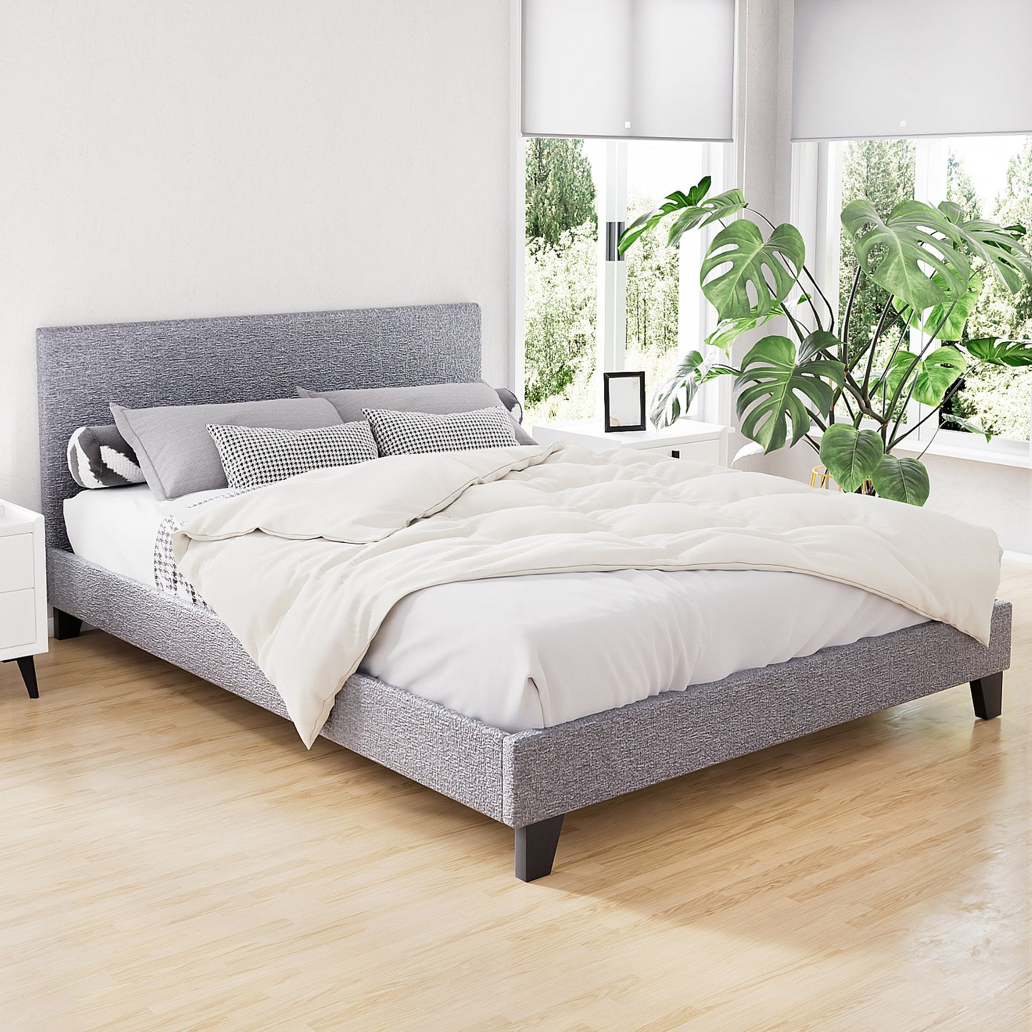 Artiss Bed Frame Double Size Grey NEO-7