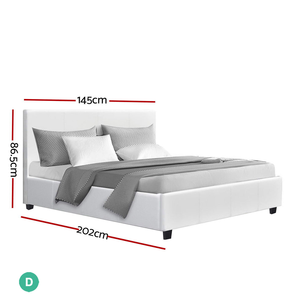 Artiss Bed Frame Double Size White NEO-1