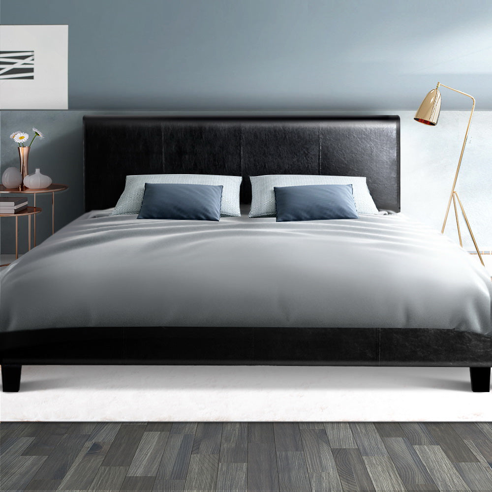 Artiss Bed Frame Double Size Black NEO-6