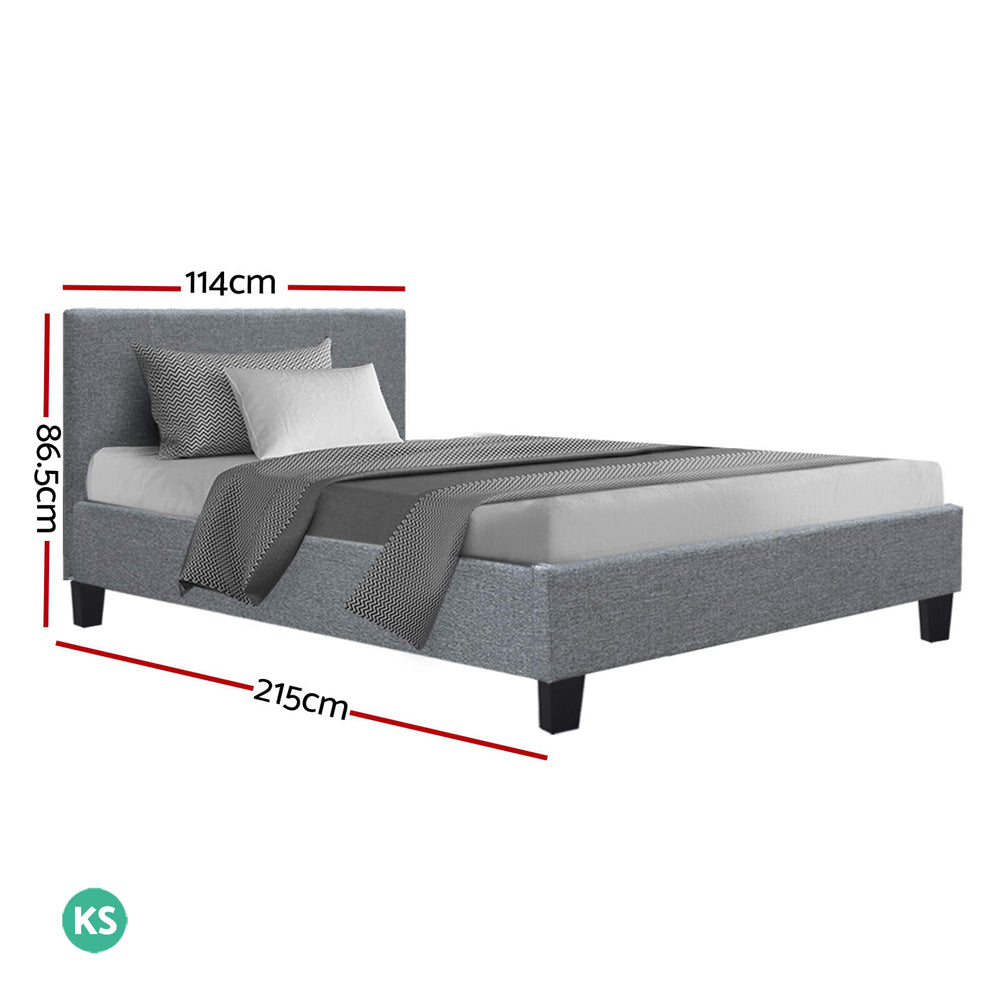 Artiss Bed Frame King Single Size Grey NEO-1