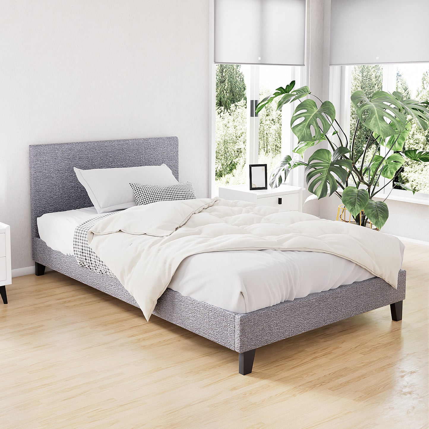 Artiss Bed Frame King Single Size Grey NEO-7