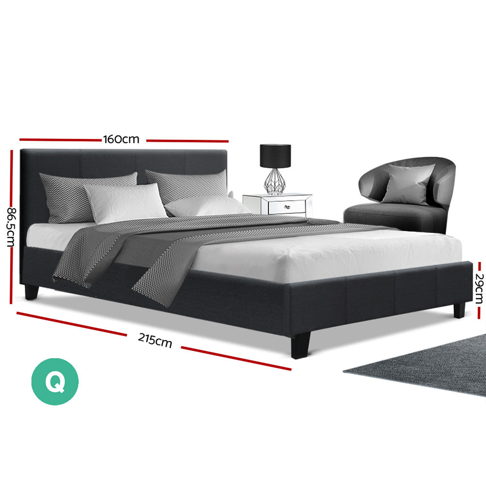 Artiss Bed Frame Queen Size Charcoal NEO-1