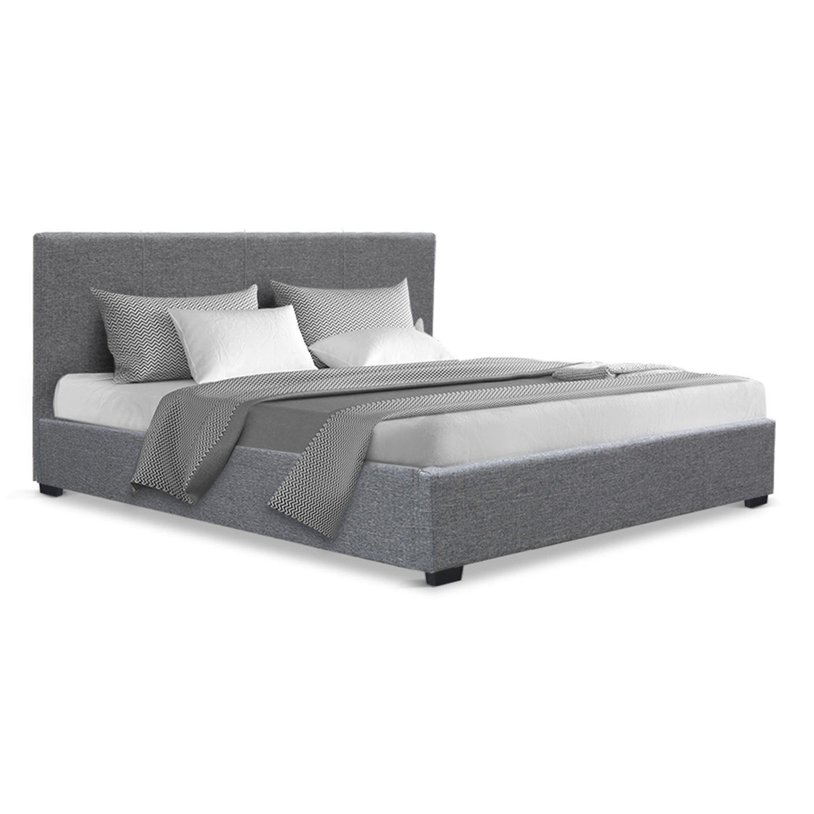 Artiss Bed Frame Queen Size Gas Lift Grey NINO-0