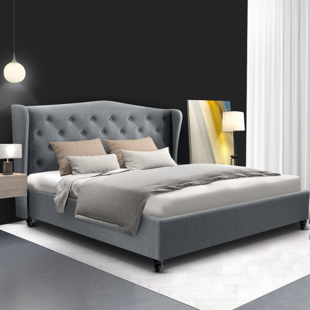 Artiss Bed Frame Double Size Grey PIER-7