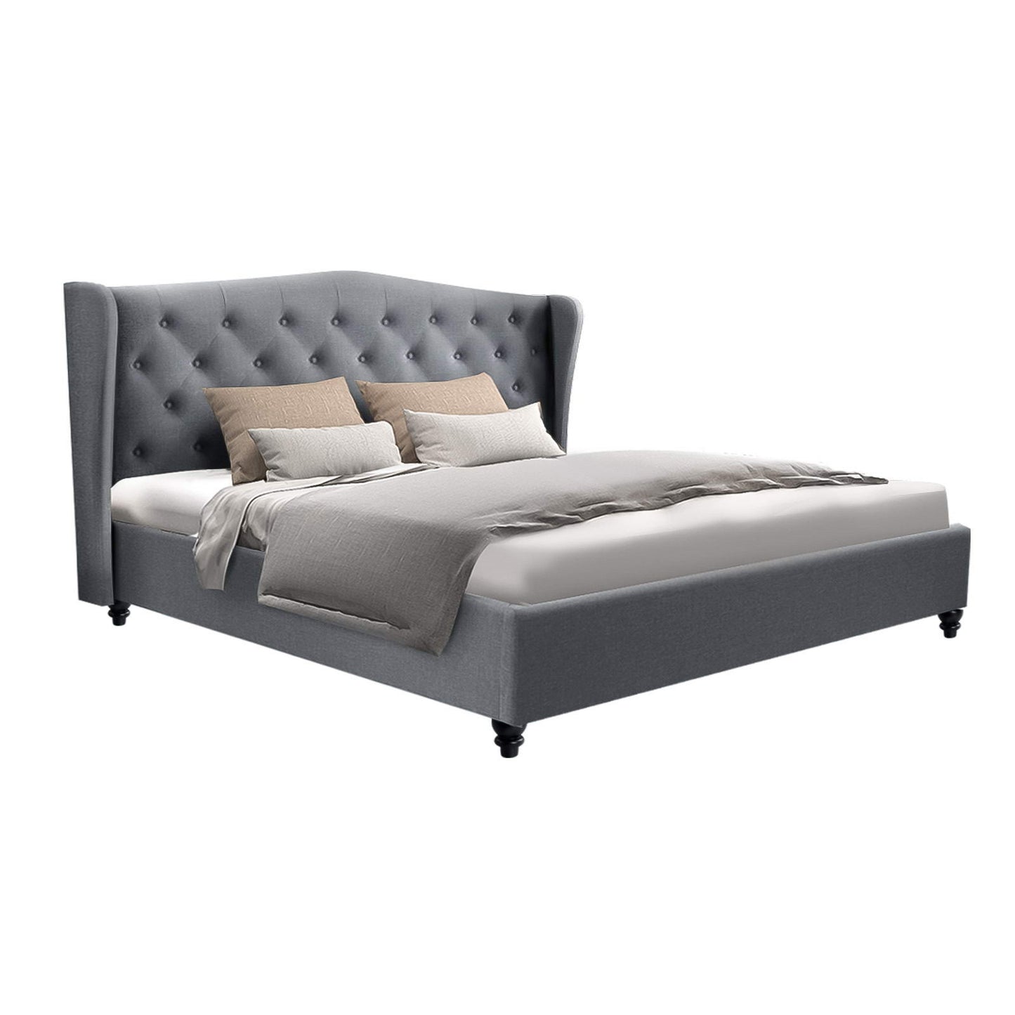 Artiss Bed Frame King Size Grey PIER-0