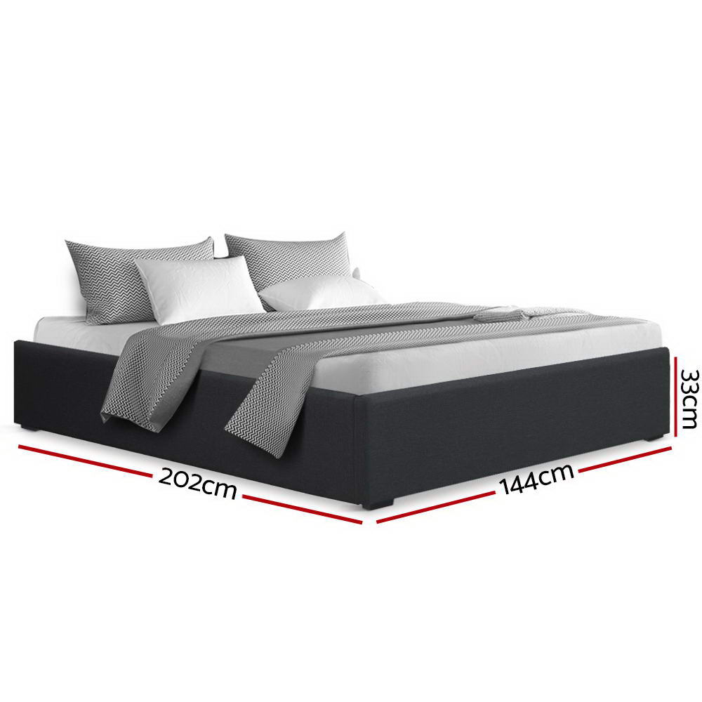 Artiss Bed Frame Double Size Gas Lift Base Charcoal TOKI-1