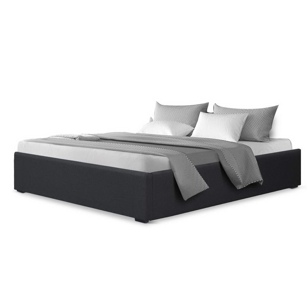 Artiss Bed Frame Double Size Gas Lift Base Charcoal TOKI-2