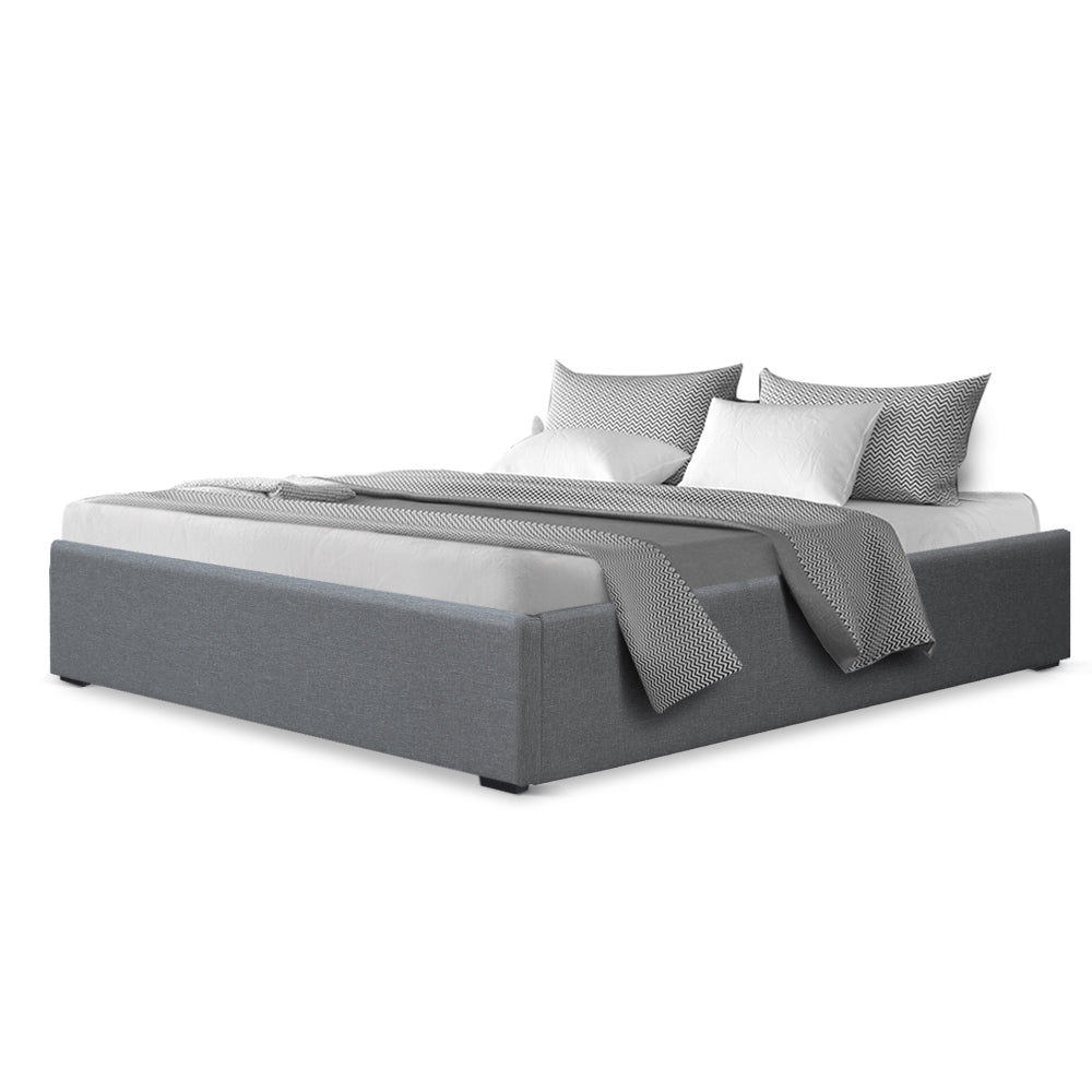 Artiss Bed Frame Double Size Gas Lift Base Grey TOKI-2