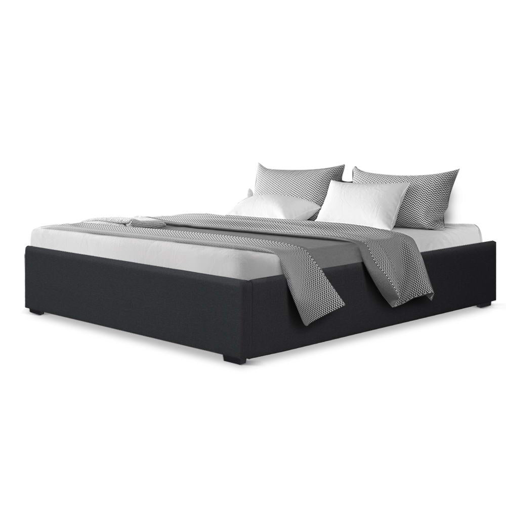 Artiss Bed Frame Queen Size Gas Lift Base Charcoal TOKI-2