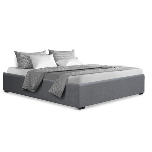 Artiss Bed Frame Queen Size Gas Lift Base Grey TOKI-0