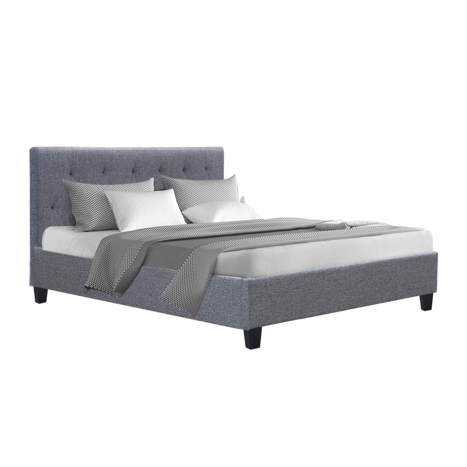 Artiss Bed Frame Double Size Grey VANKE-0