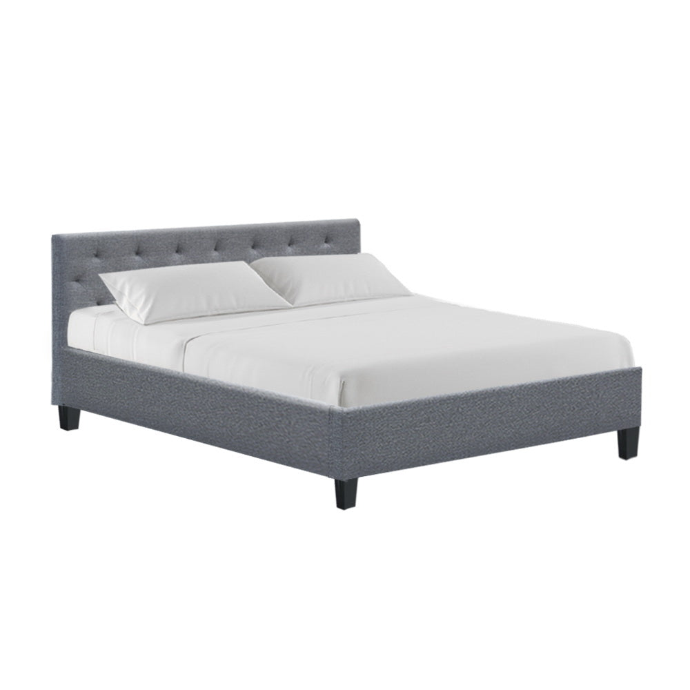 Artiss Bed Frame Queen Size Grey VANKE-0