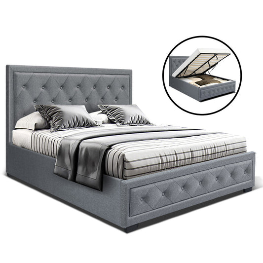 Artiss Bed Frame Double Size Gas Lift Grey TIYO-0