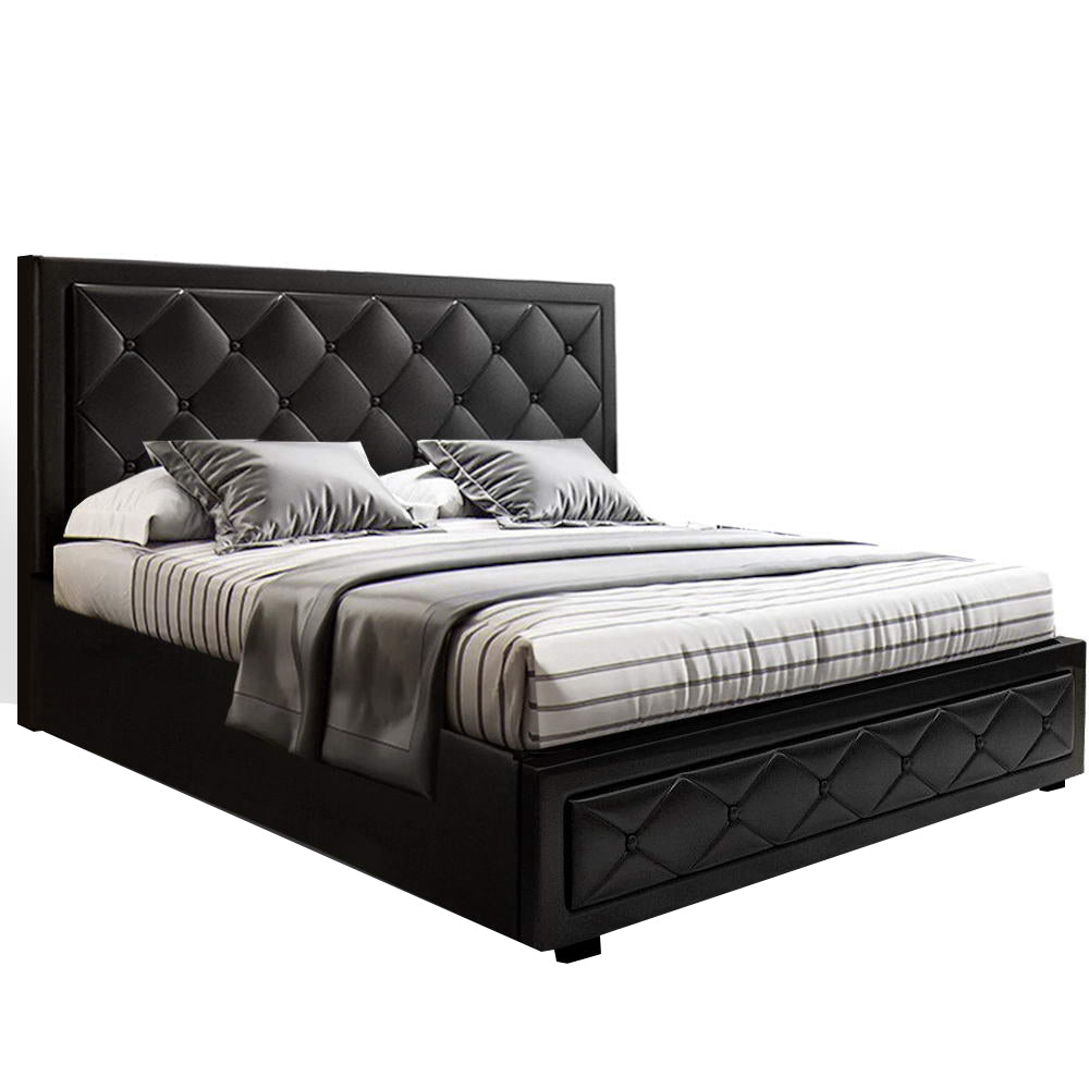 Artiss Bed Frame Double Size Gas Lift Black TIYO-0