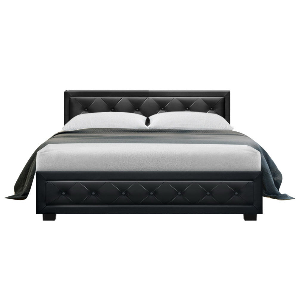 Artiss Bed Frame Double Size Gas Lift Black TIYO-2