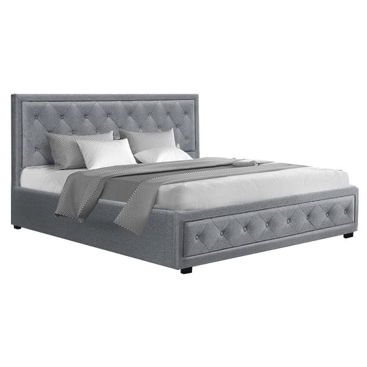 Artiss Bed Frame King Size Gas Lift Grey TIYO-0