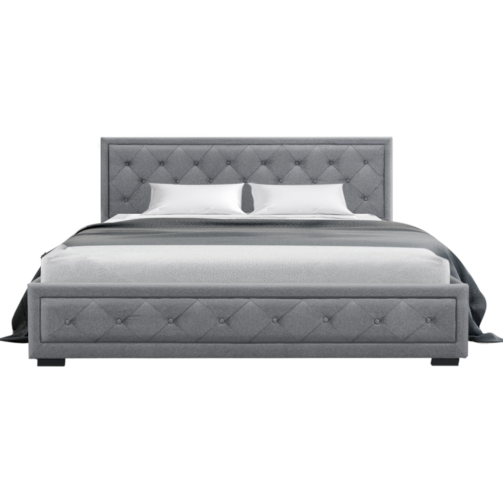 Artiss Bed Frame King Size Gas Lift Grey TIYO-2