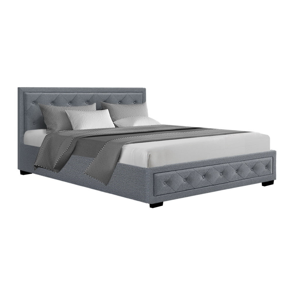 Artiss Bed Frame Queen Size Gas Lift Grey TIYO-0